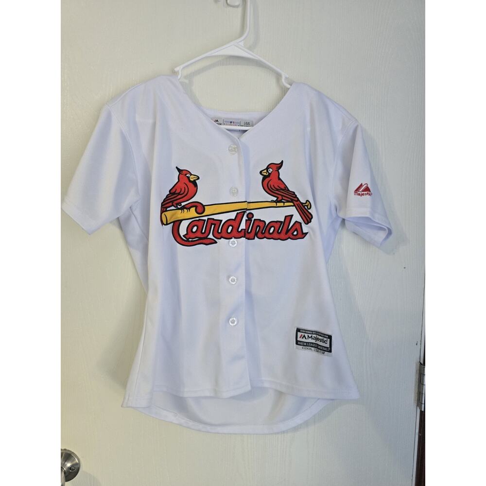 Cardinals Jersey Molina #4 Youth Size Large White MLB Majestic Stitched